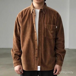 🌹限量購🌹高階 設計感 美式 復古 燈芯絨 長袖 襯衫 男秋季 爆款 寬鬆 休閒 百搭 工裝 襯衣 上衣 外套 EZPF