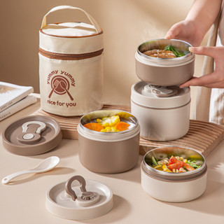 【新品推薦】不銹鋼保溫飯盒送飯保溫桶微波爐日式學生食品級便當盒雙層午餐盒