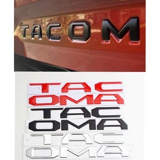 適用於豐田 Tacoma TOYOTA 大尺寸字母貼紙裝飾銀紅黑色白色背面徽章的後標誌後備箱凹槽標誌