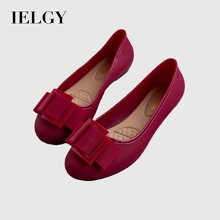 IELGY 時尚腳趾果凍平底涼鞋穆勒鞋女夏季沙灘懶人拖鞋