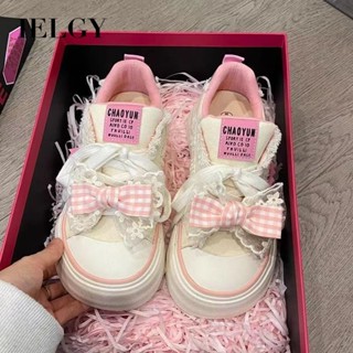 IELGY 原創粉色大腳趾帆布鞋女2025新款夏季校園風可愛運動鞋