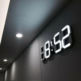 【限時秒殺】3D 現代白色數字掛鐘 LED 顯示定時器鬧鐘壁鐘鬧鐘貪睡12/24小時顯示 USB 塑膠