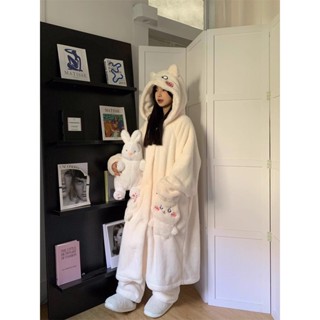 吉伊卡哇睡衣 加絨睡衣 可愛卡通吉伊卡哇睡袍睡衣女秋冬季珊瑚絨懶人ins學生宿舍居家服 連體睡衣 連帽睡衣