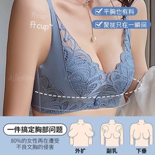 BC大尺碼 讓副乳乖乖聽話 調整型/集中無鋼圈內衣 聚攏上託內衣 小胸女精緻蕾絲內衣 加高側邊收副乳內衣 al