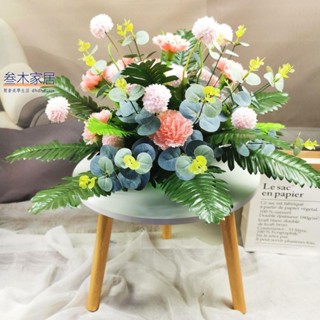 新款 酒店餐桌花高檔仿真花大圓桌擺花轉盤餐桌花藝玫瑰絹花臺花裝飾花 三木家居