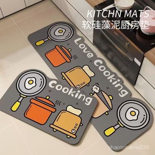 《蝦皮爆殺🚀》【1.2萬人好評】矽藻泥廚房地墊防滑可擦免洗腳墊吸油吸水墊入戶進門防水門墊地毯 A2VG