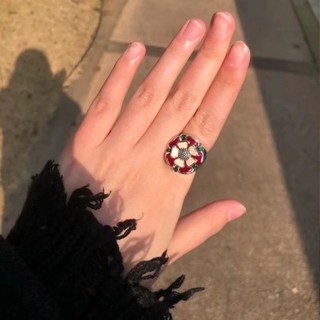 戒指✨都鐸玫瑰琺瑯土星戒指 戒指 指環 飾品 對戒 小眾ins設計百搭指環