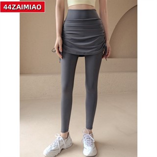 強身健體🏸新瑜伽褲裙女 假兩件速乾透氣吸溼運動健身舞蹈服高腰緊身運動褲JS