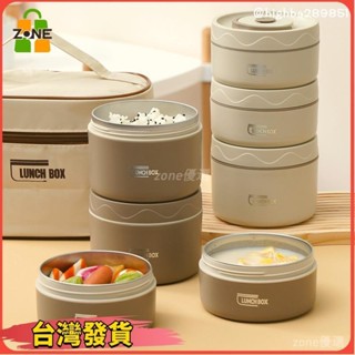 【臺灣發貨】不鏽鋼保溫飯盒便當盒保溫桶微波爐日式學生雙層帶蓋圓形便當餐盒14