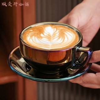 【販賣開心鋪】澤田杯專業壓紋拉花咖啡杯 大口寬口美式拿鐵杯320ml 咖啡杯 陶瓷咖啡杯