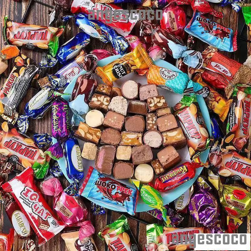 🔥兒童 桃園發出 送禮優選 俄羅斯風味糖果巧克力糖果兒童糖果 年貨糖果 多口味混合夾心喜糖年貨糖果袋裝散裝糖果年貨糖果