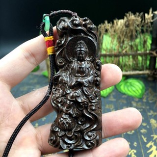 【臺灣佛具】❀限時特賣 越南天然沉香木雕工藝品 自在觀音菩薩佛像手把件 吊飾佛牌 崖柏 WZIX