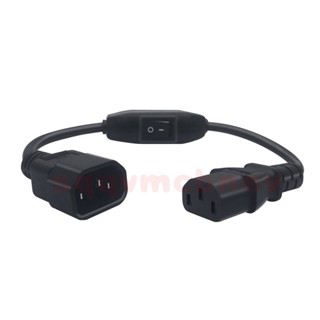 全銅IEC320品字C13C14延長線帶10A獨立控製開關0.3M機箱PDU電源線