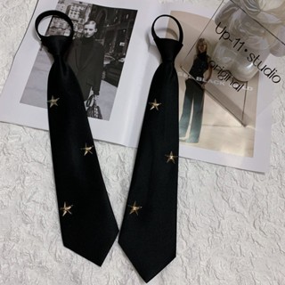 💥男士領帶💥 自動拉鍊領帶 正式領帶 學士服專用領帶 懶人領帶 手打領帶國風小眾別緻金屬小香五角星設計感時髦百搭掛脖