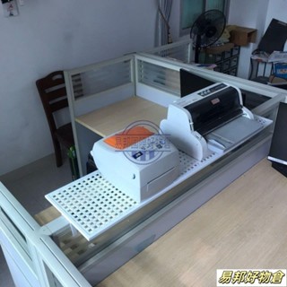 辦公室桌麵電話機架 辦公桌隔闆列印機架子 工位檔案收納置物架辦公桌隔板印表機架子