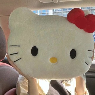 ✨新店促銷☜桃園出貨✨【7399人好評】Kitty可愛貓頭毛絨抱枕沙發床頭靠墊車載靠枕午睡枕頭生日禮物女