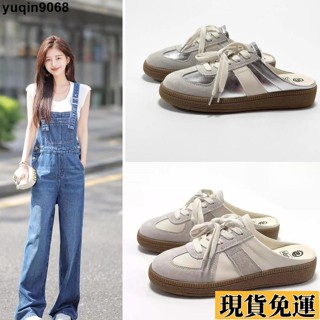 🌸限時免運🌸 【懶人鞋】包頭拖鞋 復古穆勒鞋 樂福鞋女 夏季外穿百搭涼鞋 無抽繩平底拖鞋 一腳蹬 孕婦鞋/低價