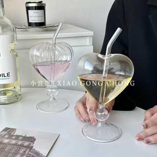 ins 風 愛心 吸管杯 高顏值 玻璃杯 水杯 飲料杯 果汁杯 冷飲杯 咖啡杯 可愛杯 玻璃飲品 環保隨行