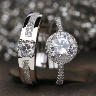 🔥牛鋪飾品🔥結婚對戒模擬高階感莫桑鑽戒情侶戒指一對活口可調節婚禮儀式道具