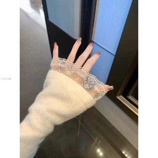 🤍CUSTOM🤍韓版小香風蕾絲𝐯領針織上衣🐰☕️💌 A3