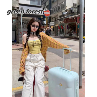 [Green Forest]美式復古辣妹潮流吊帶背心女2025新款夏季蕾絲邊性感針織打底上衣