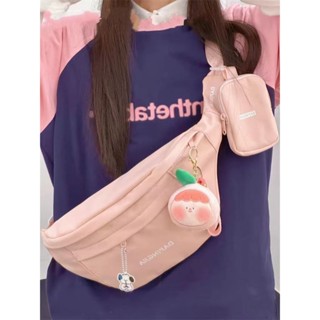 環球小鋪 韓版多way斜挎包 可肩背/側背/郵差包三用 日係原宿複古運動風大容量胸包男韓版潮牌簡約百搭斜挎包少女腰包