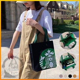 ✨✨富發精選✨✨帆布手提袋 大容量托特包 帆布包 手提包 環保袋 餐袋 購物袋 便當袋 手提方包 帶水杯位 Coyote