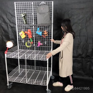 免運含稅😊促銷花車展示架折疊地推擺攤推車夜市移動手推折疊展示貨架網格架 貨架