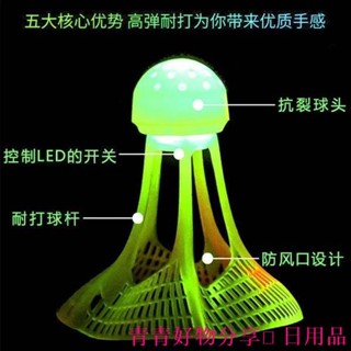 🤣桃園出貨🤣免運 夜光羽毛球子塑膠防風耐打室戶外訓練尼龍夜間熒光燈帶發光羽毛球