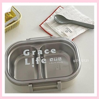 臺灣出貨 不銹鋼便當盒,兩間房高 值食物收納盒,餐具韓國人好看便攜的食品容器廚房g37912121