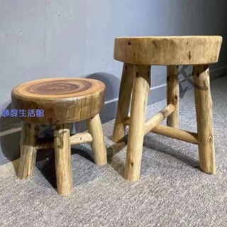 【妙度生活館】香樟實木凳子樹墩子原木樹樁香樟木墩換鞋矮凳床頭櫃邊幾家用椅子