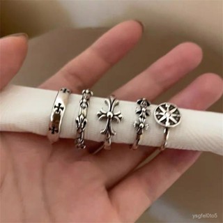 💥今日爆殺💥 【8798人好評】闇黑複古戒指女ins小眾設計感開口可調節鏤空十字架食指戒指環潮
