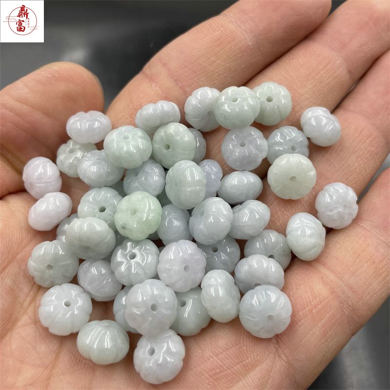 DIY飾品配件翡翠南瓜算盤珠散珠 南瓜平安扣珠子散批