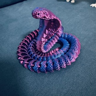 臺灣出貨✨ 3D列印 模擬眼睛蛇 無毒 關節可動 變形蛇 diy模擬蛇 精緻懷舊 模型玩具 交換禮物