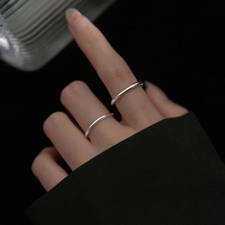日系韓系 嘻哈戒指 素圈戒指女光面閉口情侶對戒簡約細食指戒指尾戒可帶不褪色鈦鋼