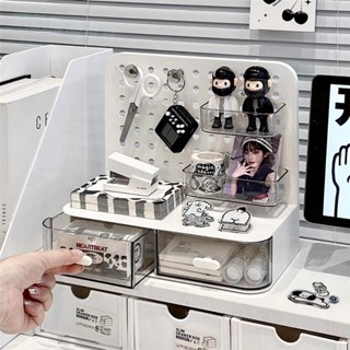 領航精品百貨🏆ins風 桌面洞洞板 置物架 桌上收納架 洞洞板置物架 免打孔置物架 辦公桌