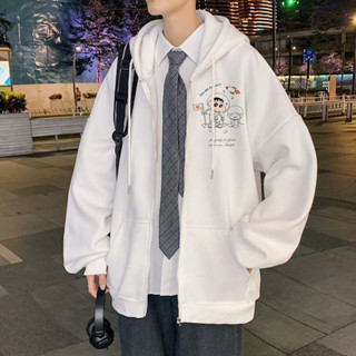 &低價下殺&開衫衛衣男寬鬆慵懶風連帽上衣港風日系潮牌帥氣百搭蠟筆小新外套
