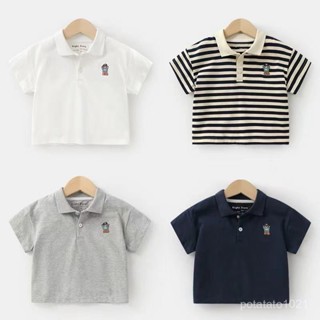 ✨波比童裝✨80-130男童POLO衫【夏】- 男童短袖POLO衫T恤夏裝新款兒童帥氣寶寶小童翻領洋氣男孩上衣潮