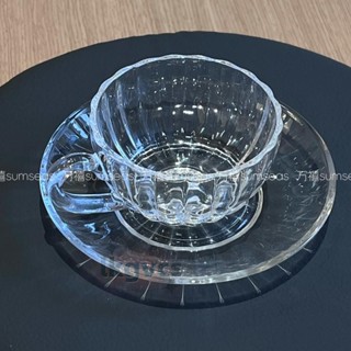 桃園發貨『咖啡杯』免運 ins複古玻璃 咖啡杯 碟套裝簡約法式高階耐高溫濃縮美式杯子下午茶