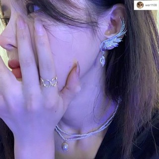 臺灣出貨💕清清💕新款耳環 【2519人好評】仙氣飄飄~耳骨夾耳環2025年新款潮一體式超仙天使之翼個性耳飾女