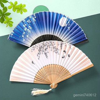 臺灣出貨 免運 扇子 中國風摺扇夏季古風夏天漢服旂袍中式扇子兒童折疊舞蹈扇竹扇 5ZDA