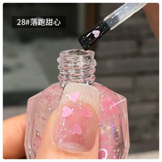 【新款上市】愛心亮片透明指甲油免烤不掉色 速乾閃亮新款大容量美甲油防水學生 色膠 美甲膠 光療指甲油 甲油膠 指甲油