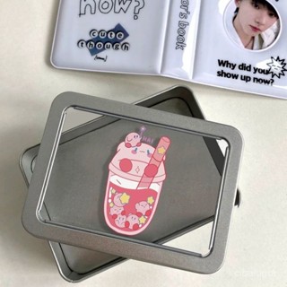 🌸新店特惠限48h出庫🌸kitty凱蒂貓ins簡約開窗鐵盒高顔值防水鐵盒收納盒小卡片盒銀色【浮萍優選】