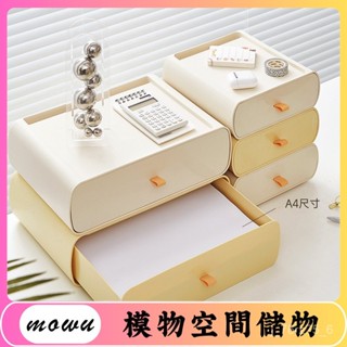 Mowu-抽屜式桌面收納盒高階感化妝品雜物收納儲物盒辦公桌書桌置物架 LODY