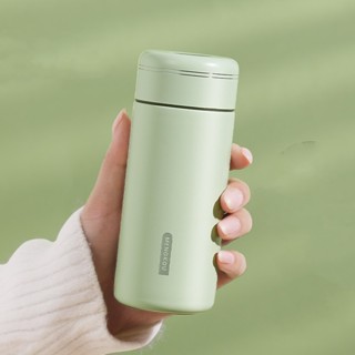 【日韓熱銷】200ml/260ml 迷你不銹鋼 316 保溫瓶帶過濾器時尚便攜口袋咖啡茶熱水瓶不倒翁批發