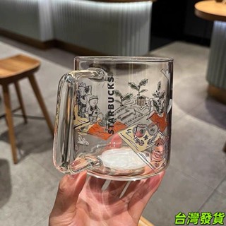 星巴剋咖啡玻璃杯耐高溫茶杯咖啡杯辦公室喝水傢用早餐牛奶杯子女生便攜隨行杯 迷你款89
