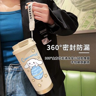 水壺 保溫杯 水杯 🚀🚀搞怪卡通雙飲咖啡杯兒童大容量保溫杯男女學生吸管車載水杯A14 隨行杯 吸管杯
