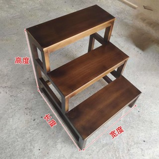 【悅心生活】免運 沙發凳腳踏衣櫃登高梯二步梯床邊凳腳踏家用實木三步梯多功能臺階