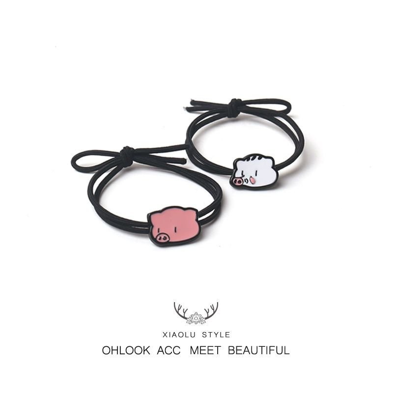 💥蝦皮最熱搜！ 【1175人收藏】可愛小豬野豬髮圈送對象情侶手鏈男友皮套超可愛少女心皮筋髮飾