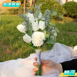 【驚喜】韓係手捧花新娘模擬手捧花 蘭花鬱金香小清新風格 韓式森係拍攝道具手捧花 拍照模擬花束 影樓婚紗拍攝花